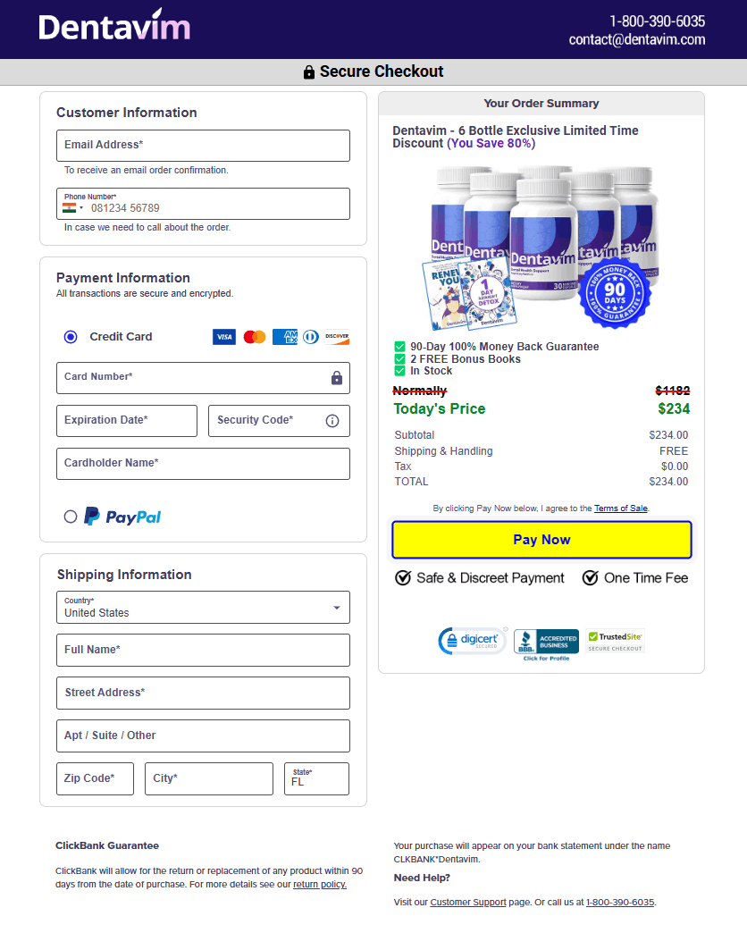 dentavim order form